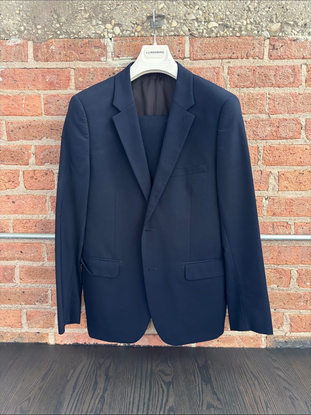 Theory Navy Blue Two-Button Wool Suit